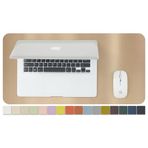 Kompakt Deri Masa Matı - Ofis ve Ev için Küçük Kaymaz PU Masa Altlığı - Büyük Mouse Pad ve Masaların Üstündeki Küçük Masa Paspasları için İdeal (Şampanya Altın, 23,6 inç x 11,8 inç)