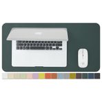 Kompakt Deri Masa Matı - Ofis ve Ev için Küçük Kaymaz PU Masa Pedi - Masa Düzenleme ve Aksesuarları - Büyük Mouse Pad ve Masaların Üstündeki Küçük Masa Paspasları için İdeal (Koyu Yeşil, 23,6 inç x