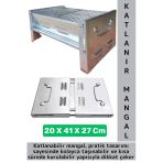 Kompakt Kamp Piknik Outdoor Bahçe Balkon Pratik Taşıma Kollu Katlanabilir Mangal 20 X 41 X 27 Cm