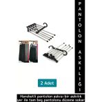 Kompakt Yer Tasarrufu Kemer Pantolon Eşarp Gardırop Dolap 5 İn 1 Hareketli Pantolon Askılığı 2 Adet