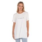 Kompedan Kadın Oversize Basic Minimal Yazı Detaylı Bluz | Özkan Ekru 27082