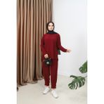 Komple Çimalı Şalvar Takım - Bordo - 2