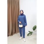 Komple Çimalı Şalvar Takım - İndigo - 1