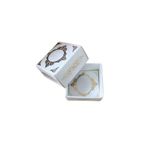 Komple Karton Kutu Saray Desen Gold Yaldız 4X4X2 CM - 50 Adet Beyaz
