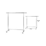 Komple Krom Frenli Tekerlekli Stand Askılık (Eşek) Stant - (Vitrin RAF)