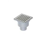 Komple Krom Yer Süzgeci 10X10x50 Alttan Çıkışlı Yer Süzgeci