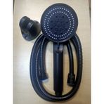 Komple Siyah Fonksiyonlu Duş Takımı Siyah Spiral Kordon Mafsal Siyah
