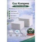 Kompres 7,5X7,5 Cm 8 Katlı 500 Adet Steril Olmayan Tel Tel Spanç Pansuman Bezi