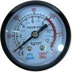 Kompresör Saati Metal Manometre(12 Bar 180Psi) Çapı 50Mm Bağlantı Çapı 13Mm G 1/4