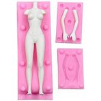 KOMUNJ 3D plastik fondan kalıp insanlar için, fondan, çikolata, jöle, kek dekorasyon, pişirme aracı, DIY kil, alçı, oyuncak, insan vücudu için kalıplar kadın modeli