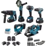 Kömürsüz Akülü 7 Li Set 88VF 5AH 10P (800NM Somun Sökme, LED Işık, Dekupaj, Daire Testere, Darbeli Vidalama, Taşlama, Kırıcı Delici Matkap) EEA450