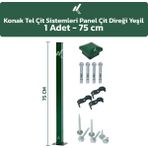 KONAK TEL ÇİT SİSTEMLERİ 1 ADET PANEL ÇİT DİREĞİ 75 CM AKSESUARLAR DAHİL - Yeşil