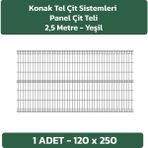 Konak Tel Çit Sistemleri 1 Adet Panel Çit Teli 120x250 Cm Yeşil