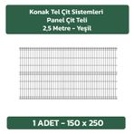 Konak Tel Çit Sistemleri 1 Adet Panel Çit Teli 150x250 Cm Yeşil