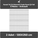 Konak Tel Çit Sistemleri 2 Adet Panel Çit Teli 120 x 250 cm 4 mm Tel Kalınlığı 55 x 150 mm Göz Aralığı - Antrasit