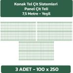 Konak Tel Çit Sistemleri 3 Adet Panel Çit Teli 100 x 250 cm 4 mm Tel Kalınlığı 55 x 150 mm Göz Aralığı - Antrasit