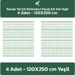 KONAK TEL ÇİT SİSTEMLERİ 4 ADET PANEL ÇİT TELİ 120X250 CM - 120 x 250 cm