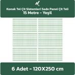 Konak Tel Çit Sistemleri 6 Adet Panel Çit Teli 120 x 250 cm 4 mm Tel Kalınlığı 55 x 150 mm Göz Aralığı - Yeşil