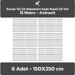 Konak Tel Çit Sistemleri 6 Adet Panel Çit Teli 150 x 250 cm 4 mm Tel Kalınlığı 55 x 150 mm Göz Aralığı - Antrasit