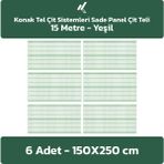 Konak Tel Çit Sistemleri 6 Adet Panel Çit Teli 150 x 250 cm 4 mm Tel Kalınlığı 55 x 150 mm Göz Aralığı - Yeşil
