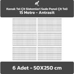 Konak Tel Çit Sistemleri 6 Adet Panel Çit Teli 50 x 250 cm 4 mm Tel Kalınlığı 55 x 150 mm Göz Aralığı - Antrasit