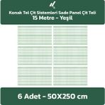 Konak Tel Çit Sistemleri 6 Adet Panel Çit Teli 50 x 250 cm 4 mm Tel Kalınlığı 55 x 150 mm Göz Aralığı - Yeşil
