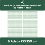 Konak Tel Çit Sistemleri 6 Adet Panel Çit Teli 75 x 250 cm 4 mm Tel Kalınlığı 55 x 150 mm Göz Aralığı - Yeşil