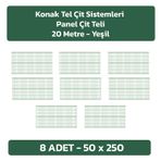 Konak Tel Çit Sistemleri 8 Adet Panel Çit Teli 50x250 Cm Yeşil