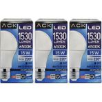 Kondel Aydınlatma Ack 15W LED Ampul 6500K Beyaz Işık 1530 Lümen E27 Duy 3’lü Paket Uzun Ömürlü - 10 - 20 W