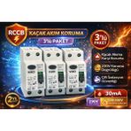 Kondel Aydınlatma Viko 3'lü Set Kaçak Akım Koruma Rölesi 40A 30MA 230V