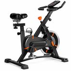 Kondisyon Bisikleti Spin Bike Sessiz Kayış Sürüş Sistemli, 5 kg Volanlı Dikey Ev Egzersiz Bisikleti Kademesiz Direnç LCD Ekran Ayarlanabilir Sele Gidon 120 kg Kapasiteli Ev Spor Kardiyo Bisikleti