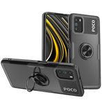 KONEE Xiaomi Poco M3 ile uyumlu kılıf, şeffaf cep telefonu kılıfı, 360° döndürülebilir halkalı [TPU + PC], mıknatıslı araç tutucuları için, Xiaomi Poco M3 için kapak