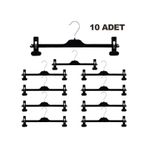 Konfeksiyon Mandallı Etek Askılığı 6043 Siyah