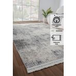 Konfor Bastia 1275 Krem Gri Yumuşak Örgü Modern Dokuma Bukle Halı 120x180