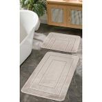 Konfor Halı Doğal Kaymaz Taban Banyo Paspas Seti Uzun Ömürlü Yumuşak Dokulu Su Emici Yıkanabilir Çerçeve Set 50x80-50x40 Çok Renkli