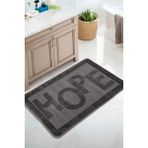 Konfor Halı Doğal Kaymaz Taban Banyo Paspas Uzun Ömürlü Yumuşak Dokulu Su Emici Yıkanabilir Yazılı Paspas Hope 60X100 - Krem