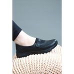 Konfores 1524-415958 Anatomik Taban Hakiki Deri Bayan Mevsimlik Ayakkabı - NKT01524-SIYAH-36