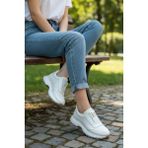 Konfores 1965-273061 Hakiki Deri Anatomik Tabanlı Kadın Sneakers Ayakkabı - NKT01965-BEYAZ-37