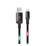 Konfulon DC-09 Ses Duyarlı Işıklı Siyah 1 mt 2A Micro USB Kablo