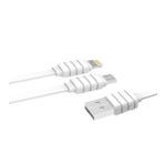 Konfulon S56 2 in 1 1.2 mt 2.1A Lightning Beyaz Micro USB Kablo