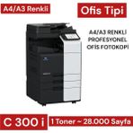 Konica Minolta Bizhub C300i A3/A4 Renkli Fotokopi Makinesi – Çok Fonksiyonlu Lazer Yazıcı & Tarayıcı - Çok Renkli