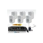 König 6'Lı Beyaz Hoparlörlü Anfi Ses Sistemi | Mikrofonlu Paket Set