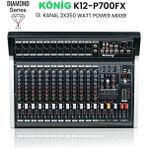 König K-12 P700 Fx 13 Kanal 2*350 Watt 99 Dsp Effectdiamond Serisi Power Mixer