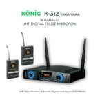 Konig K-312 Çift Yaka 16 Kanal Uhf Telsiz Mikrofon