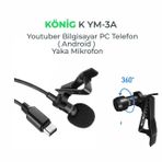 Konig K-YM3A Android Telefon Yaka Mikrofonu
