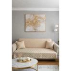 Konik Kırlent Kılıfı Hediyeli 170X210 Cm Pamuklu Koltuk Örtüsü Bej