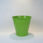 Konik Metal Saksı & Vazo - 23 cm Dekoratif Çok Amaçlı Renkli Çiçeklik (23×23/16 cm) (Fıstık Yeşili)