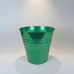 Konik Metal Saksı & Vazo - 23 cm Dekoratif Çok Amaçlı Renkli Çiçeklik (23×23/16 cm) (Transparan Yeşil)