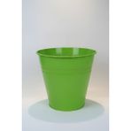 Konik Metal Saksı & Vazo - 23 cm Dekoratif Çok Amaçlı Renkli Çiçeklik (23X23/16 Cm) - Fıstık Yeşili