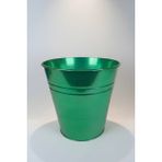 Konik Metal Saksı & Vazo - 23 cm Dekoratif Çok Amaçlı Renkli Çiçeklik (23X23/16 Cm) - Zümrüt Yeşili
